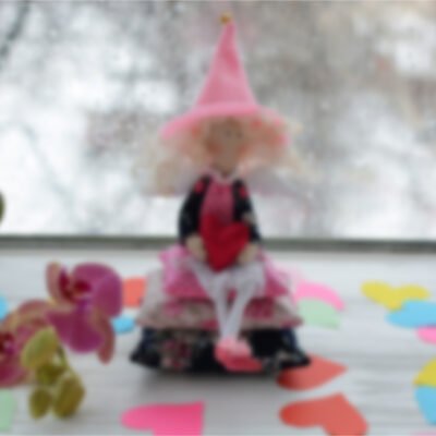 Cute spring handmade doll and accessories