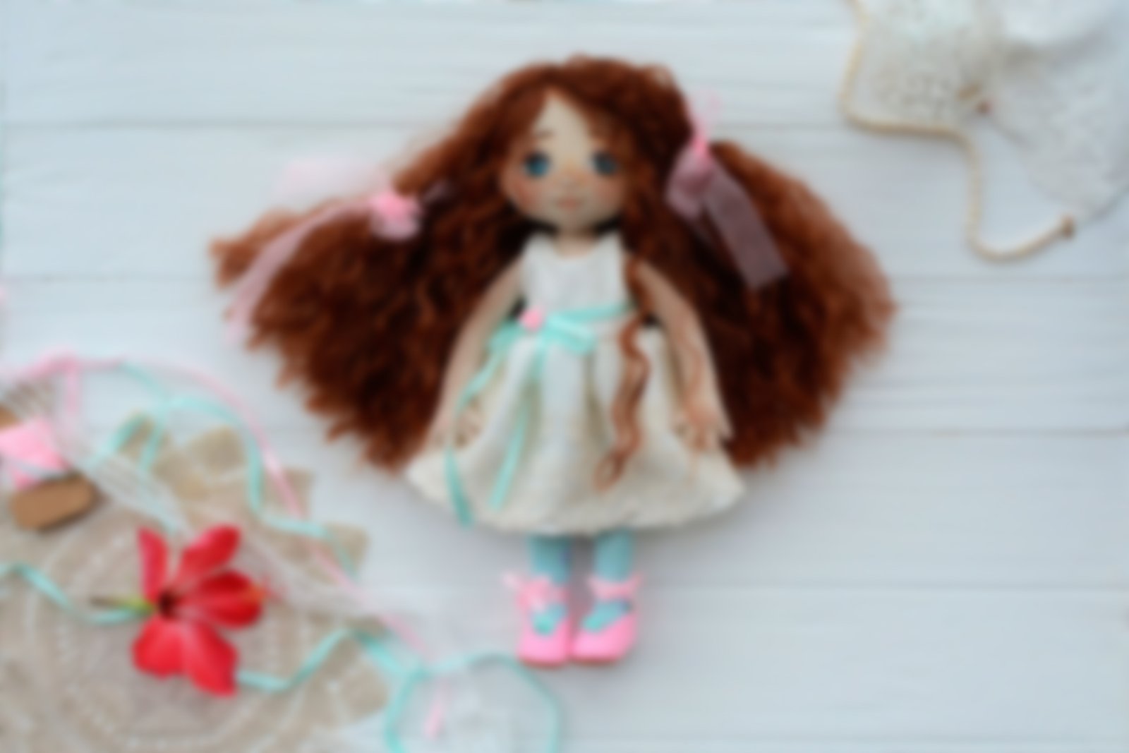 Cute spring handmade doll and sweater – Bild 2